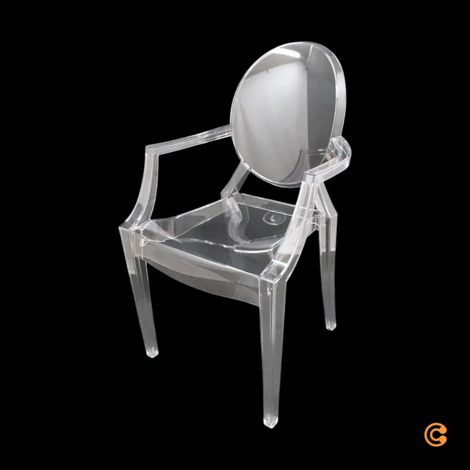 [NEUWERTIG] B-Ware Kartell Stuhl Kunststoffstuhl Sitzgelegenheit Louis Ghost Glasklar Transparent