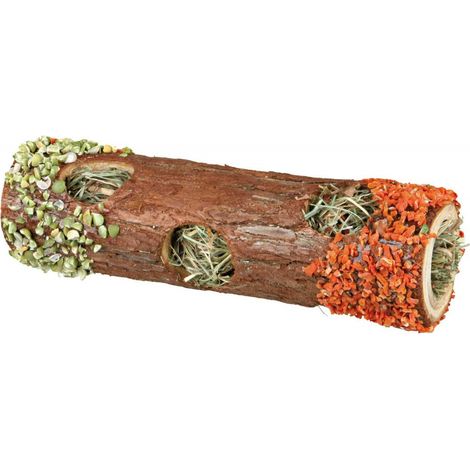 Trixie 60770 Tunnel in Tubo di spuntino Naturale con Fieno per Piccoli roditori e Conigli (Fiori di Ibisco, 20 cm/25 g)