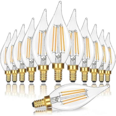 Lotto di 10 lampadine a LED E12 dimmerabile, equivalente 40 W, bianco caldo, morbido, per lampadario all'interno (1/5)