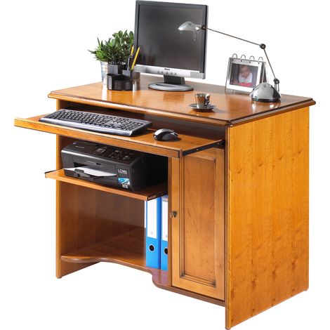 Meuble informatique teinte merisier