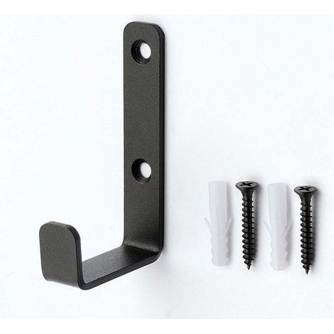 Set mit 4 robusten Wandhaken, J-förmigen Garagenhaken, universellen schwarzen Schraubhaken, robusten Schraubhaken, Garagenhaken, Wandhaken, robusten Wandhaken (1/4)