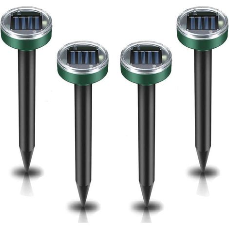 KLVGTIFS PU - 4 pièces Professionnel Répulsifs Solaires Anti-Taupes,Répulsif Contre Les Taupe,Répulsif Contre Les campagnols, Répulsif à ultrasons (1/5)