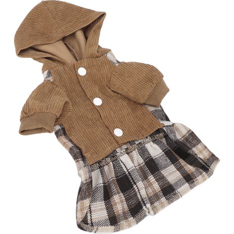 Robe chaude pour chien, vêtement d'hiver pour animaux de compagnie, jupe chaude avec chapeau, convient aux petits chiens, chiots XL (1/5)
