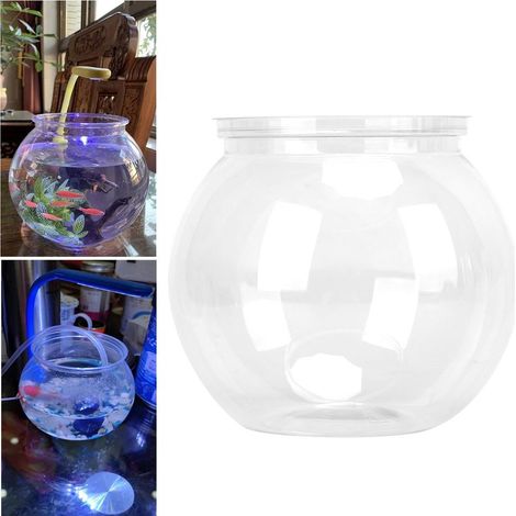Aquarium Transparent Rond pour Poissons d'Or - Grand Modèle pour Salon et Bureau- (1/5)