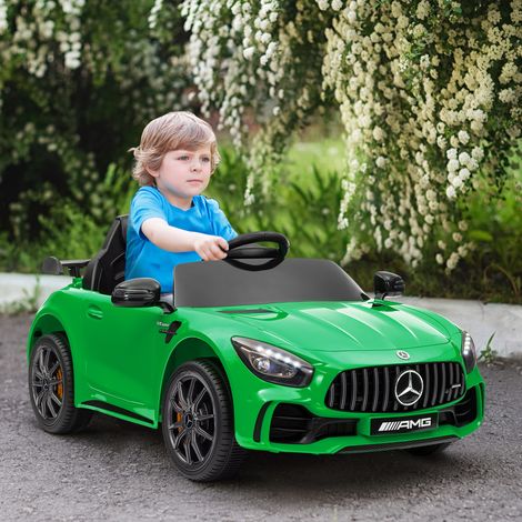 Coche Eléctrico para Niños de +3 Años Mercedes-Benz AMG GTR con Batería 12V Mando a Distancia Faros Bocina Música Verde (1/5)