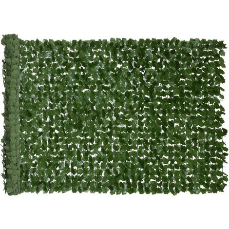 Haie Artificiel Brise-Vue décoration Rouleau 3L x 1H m Feuillage réaliste Anti-UV Vert foncé (1/4)
