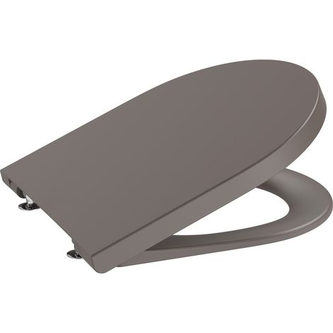 Tapa y asiento Supralit® para inodoro compacto con caída amortiguada ROUND INSPIRA - ROCA Color: Fumé Mate (1/2)
