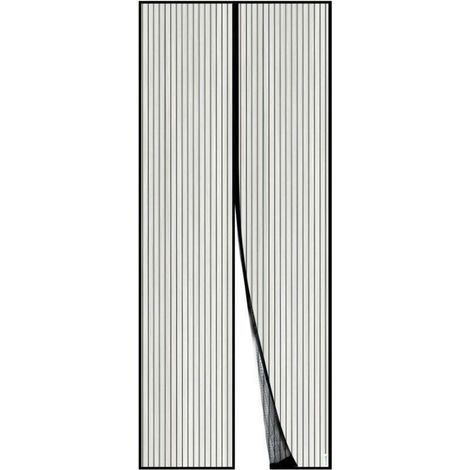 Moustiquaire Magnétique Pour Porte, Rideau en Maille, Joint Magnétique de Haut en Bas avec Fermeture Automatique, Maintient l'air frais à l'intérieur (90x210cm, Noir)
