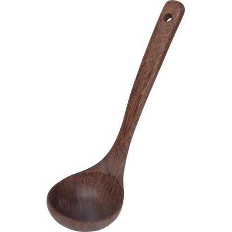 Cuillère en Bois Wengé pour Soupe, Café, Dessert - Grand Modèle avec Trou pour Suspension (1/5)