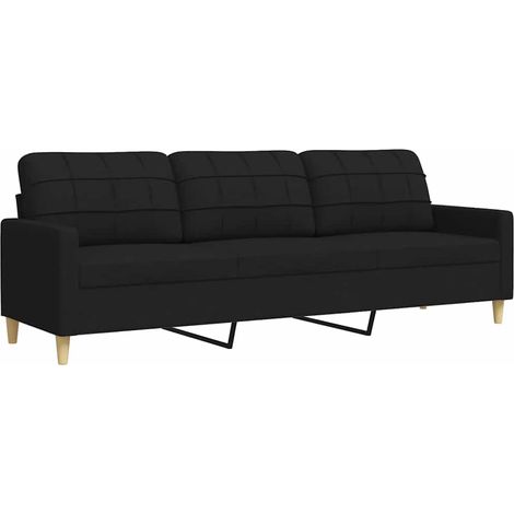 3-Sitzer-Sofa Schwarz 210 cm Stoff vidaXL