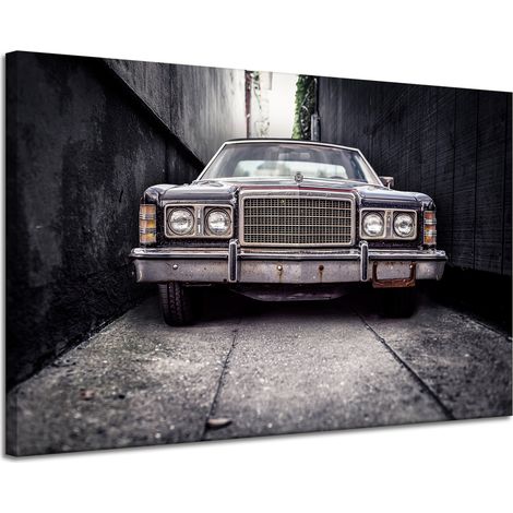 Vintage-Retro-Auto-Leinwanddruck 120 x 80 cm