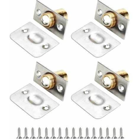 Quatre ventouses de poignée de porte en acier inoxydable, loquets de porte de meubles à roulement à billes réglables, adaptés aux garde-manger, aux armoires et aux cuisines.