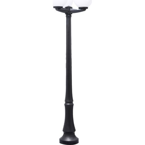 Straßenlaterne 3xe27 8,5w mit Druckknopfsteuerung (3 Farben) ip55 h.198xd.59cm schwarzes Harz (1/2)