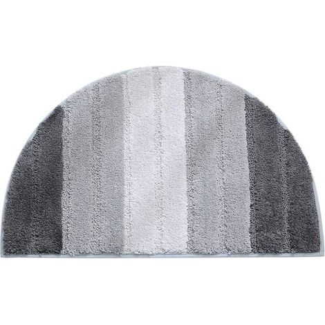 Tapis de porte semi-circulaire, tapis de bain doux et absorbant, tapis de porte semi-circulaire antidérapant, tapis d'entrée, tapis de sol, tapis de douche intérieur et extérieur (dégradé gris clair) (1/5)