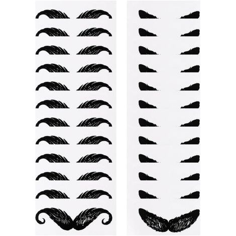 Nose and Mustache Wax Stickers, 24 Black PP Pieces, Practical Kit for Daily Hair Removal and Beard Maintenance for Men (1/5)