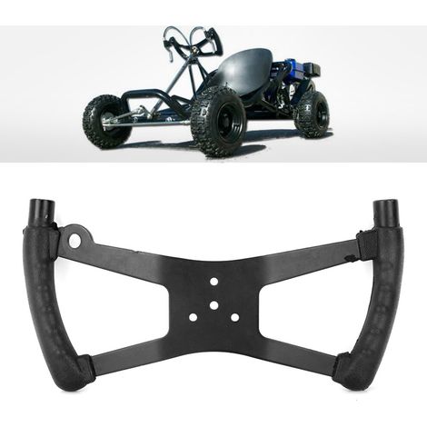 Schwarzes H-förmiges Lenkrad für Rennkarts, geeignet für Kart-Modifikationen.