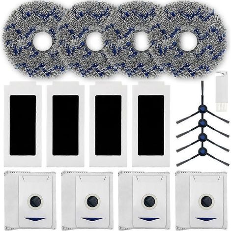 Accessoires pour aspirateur robot DEEBOT T30 Omni / T30 PRO Omni : brosse latérale, filtre HEPA, chiffon de nettoyage (1/5)