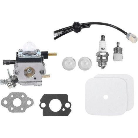 Carburateur avec filtre à air - Kit de remplacement pour tondeuse à gazon 2 temps - Modèle compatible Mantis 7222 7222e Echo TC-210 HC-1550 - 1 pièce (1/5)