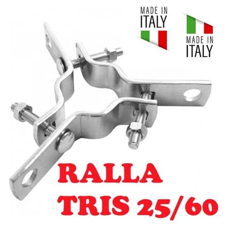 Staffa Ralla Tris Per Fissaggio Controventi Palo Da 25 60 Mm Made In Italy Zincata