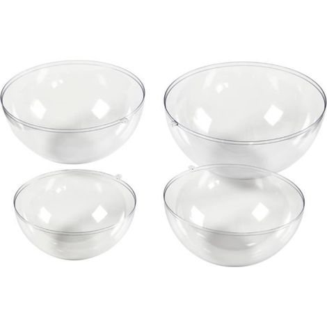 Moules Demi-Sphère - Créatif - 13.6 à 20 cm - 4 pcs - Plastique Transparent