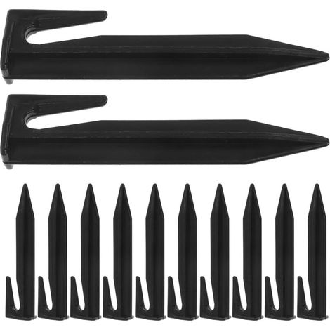 100 Stück schwarze Kunststoff-Erdanker für Zelte und Markisen, robuste und wetterfeste Heringe, zur Befestigung beim Camping, im Garten und bei Outdoor-Aktivitäten