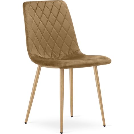 Chaise - Leobert - Turin - Velours Marron/Pieds Bois - 44,5 X 53 X 87,5 Cm (1/5)