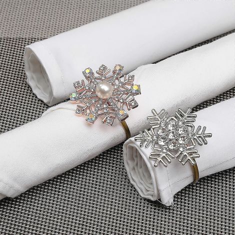 Rond de serviette Couronne de Noël Sapin de Noël Flocon de neige - c1876-8 (4,7 x 4 cm, 14,7 g) 1 (1/5)