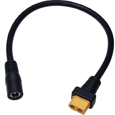 XT60-zu-DC-Adapterkabel 5,5 x 2,1 mm – 30 cm – 14 AWG Kupfer – Lötnetzteil (1/5)
