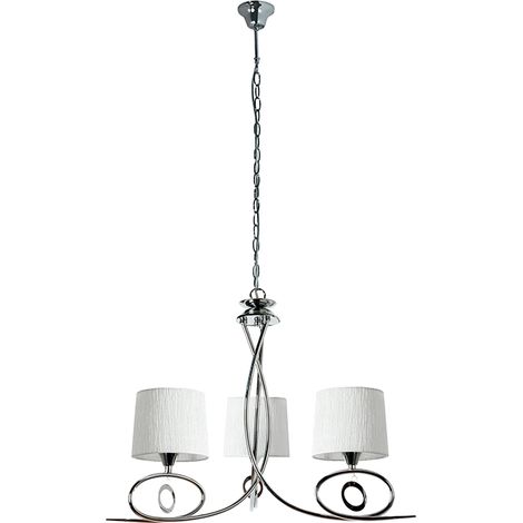 Chandelier Classique en métal 3xE14 abat-jour blanc (1/3)