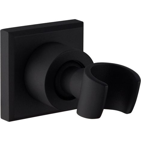 [NIEMALS VERWENDET] Schwarzer Duschhalter Duschkopfhalter aus Edelstahl Wandmontierter Handbrausenhalter 360 ° drehbare Duschkopfhalterung,Quadrat
