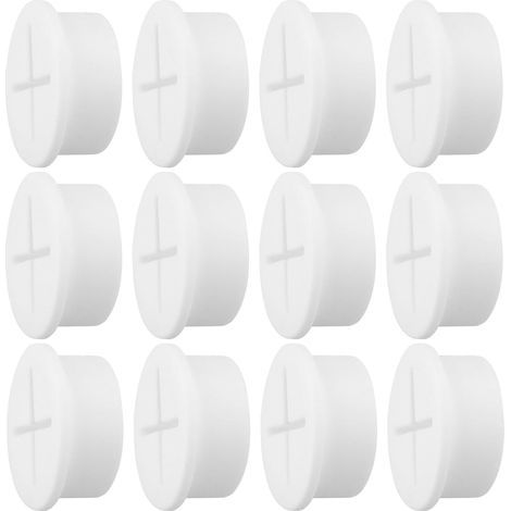 Passe-câbles de bureau, manchons en caoutchouc souple et silicone de 20 mm pour bureaux, tables et autres meubles, blanc (lot de 12) (1/5)
