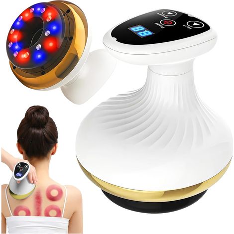 Masseur de cellulite 4 en 1, appareil de massage sous vide avec 9 niveaux de thérapie thermique et LED rouge-bleu, appareil anti-cellulite pour raffermissement du corps, drainage lymphatique (1/5)