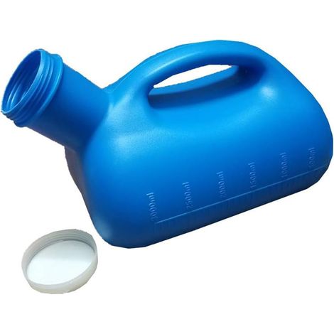 Men's Urinal 3000 ml, Portable Urinal with Lid, for Car, Hospital, Elderly and Incontinence - Blue (1/5)