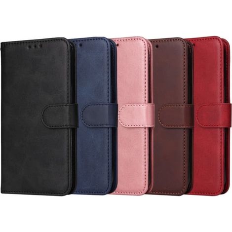 Étui portefeuille SKALO pour Samsung A17 en cuir PU - Rouge disponible en plusieurs couleurs (1/5)