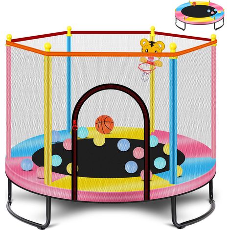 Magicfox – Trampoline pour enfants Ø150 cm – Cadre en acier anticorrosion – Charge maximale 150 kg – Tapis de saut imperméable et résistant aux UV