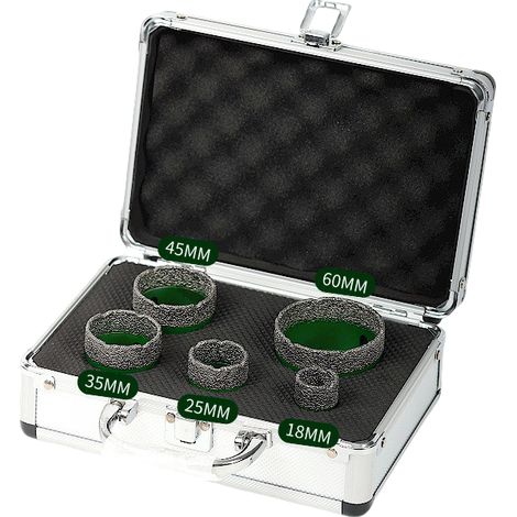 6-teiliges Diamantbohrer-Set mit M14-Gewinde, Trockenbohrer für Glas, Fliesen, Marmor, Keramikschnitt
