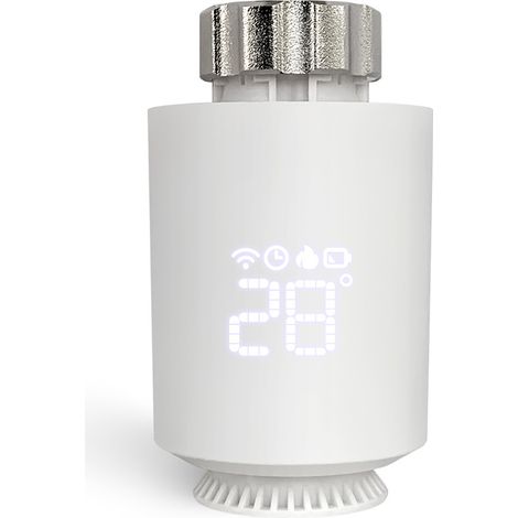 Tête Thermostatique Radiateur, Vanne Thermostatique Connectée Programmable, Thermostat Radiateur Compatible avec Alexa, Smart APP Contrôle,  Zigbee Gateway Requis (1/5)