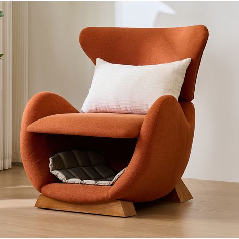 Sillón relax con hueco para mascotas, tejido antirrayaduras, rojo ladrillo, HAVRYA (1/5)