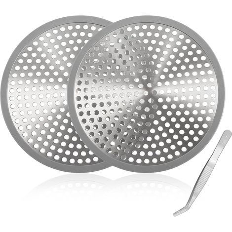 2 x Circular Hair Catcher Shower Filter Grey