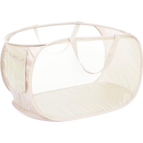 Panier à linge pliable et durable - Panier à linge pop-up en filet avec poches pratiques - Panier à linge pliable avec poignées renforcées - Convient pour la buanderie, la salle de bain, la chambre d' (1/5)