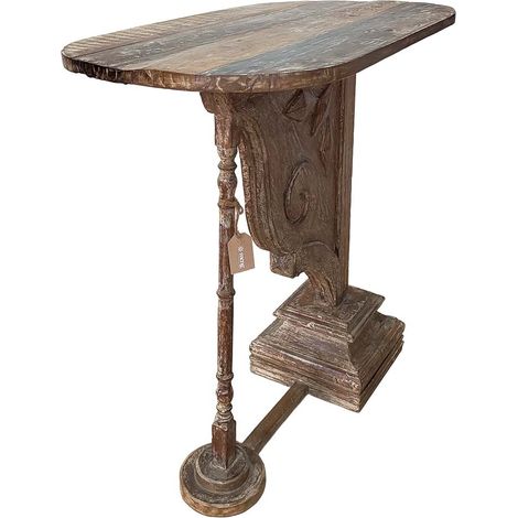Recibidor de madera acabado artesanal marrón 91x51x95h cm (1/5)