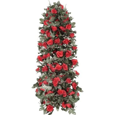 2 Lots 220cm Fleur Artificielle Rose Guirlande Vine Fausse Artificiel Rose Fleurs Rouge Artificielle Décoratives pour Mariage Jardin Maison Décoratio (1/5)