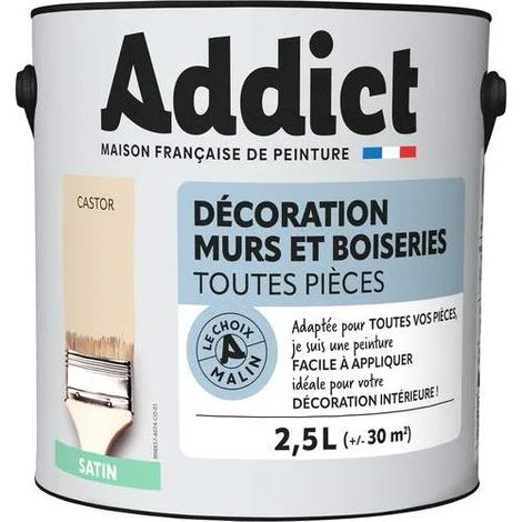 Acrylfarbe für Wände und Holz Castor Satin 2.5L.