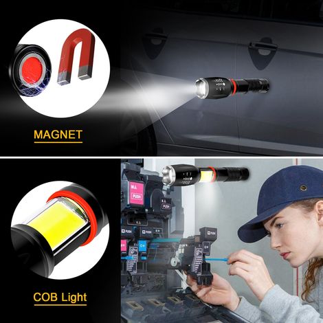 Lampe torche LED COB 500 lm ultra-lumineuse et puissante avec zoom (1/5)