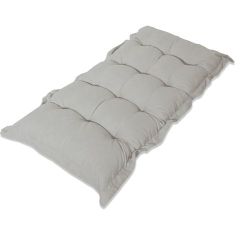 Coussin Banc & Sol Capitonné 120x60 Gris Galet - Épais 10cm (Polyvalent) (1/5)