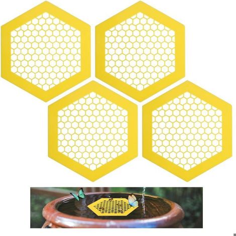 Lot de 4 îles flottantes pour abeilles, 18 cm, mangeoire pour abeilles, tasses, arroseur d'insectes et stations papillon décoration (1/5)