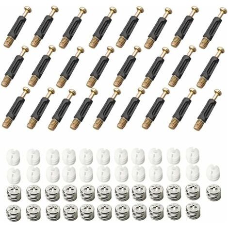 Montagematerial – 25-teiliges Set – 3-in-1-Exzenterverbinder – Möbelbeschläge – Exzenterverbinder – Verbindungsmaterial für Möbel, Tische, Schränke und Garderoben – Versail