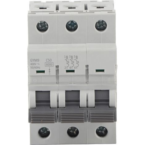 3-poliger Fehlerstromschutzschalter (FI-Schalter) 400 V AC 50/60 Hz IP20 zum Schutz vor Ableitströmen - GYM9-C65 (1/5)
