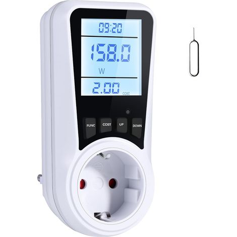 Electricity consumption meter with LCD, 16 A/3680 W power meter, 7 overload modes, energy consumption protection (1/5)