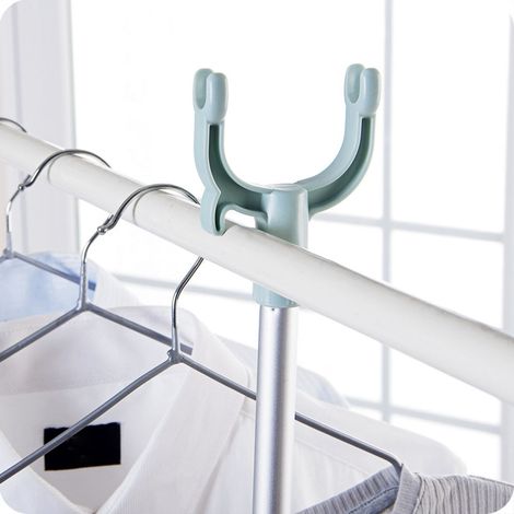Teleskop-Kleiderständer aus Aluminium mit ausziehbarem Haken - Verstellbarer PP- und robuster Aluminiumbügel, Tragkraft 5 kg, ausziehbar bis zu 102 cm, 1 Stück. (1/5)